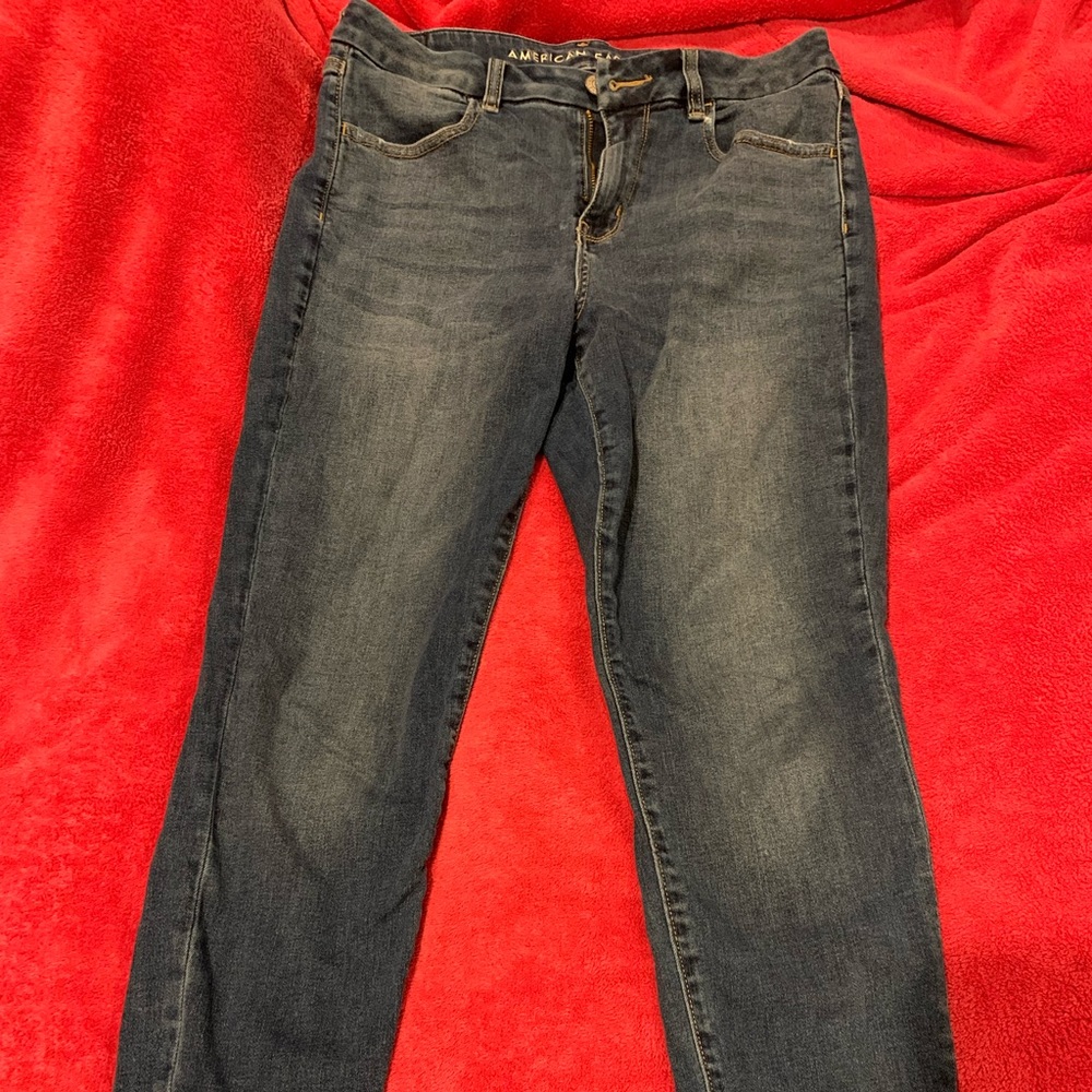 American eagle size 12 medium wash curvy jeggings